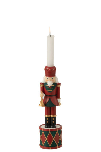 Kaarshouder Notenkraker Resine Rood/Groen Small H 25,5 x B 7,5 x L 7,5 cm (35328)