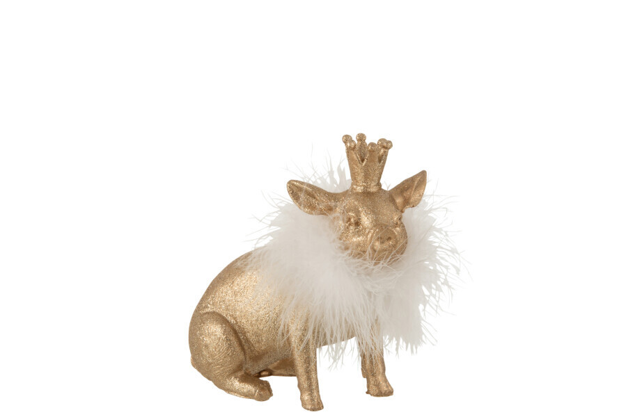 Varken Kroon Poly Goud Medium H 15 x B 8 x L 16 cm
(16690)