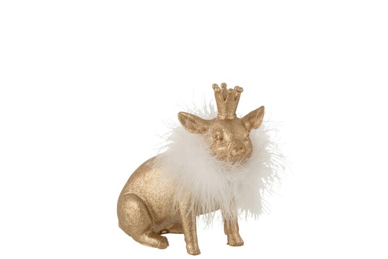 Varken Kroon Poly Goud Medium H 15 x B 8 x L 16 cm
(16690)