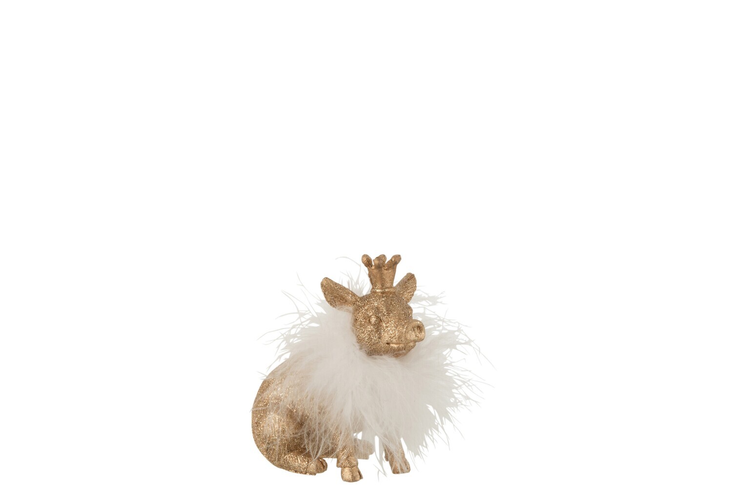 Varken Kroon Poly Goud Small H 11 x B 6 x L 10 cm
(16689)