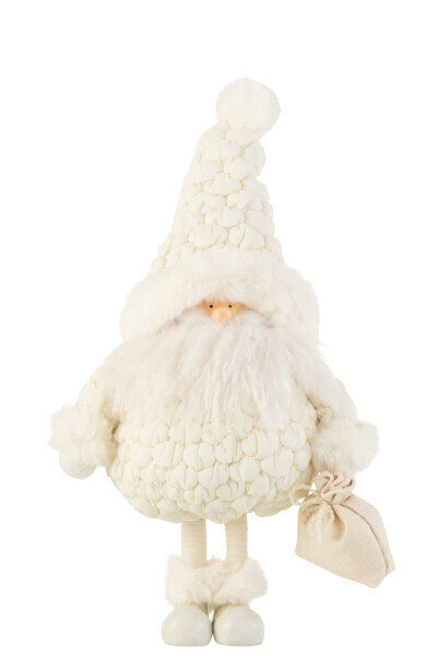 Kerstman Cadeau Tas Textiel Wit Large H 47 x B 19 x L 29 cm
(35575)