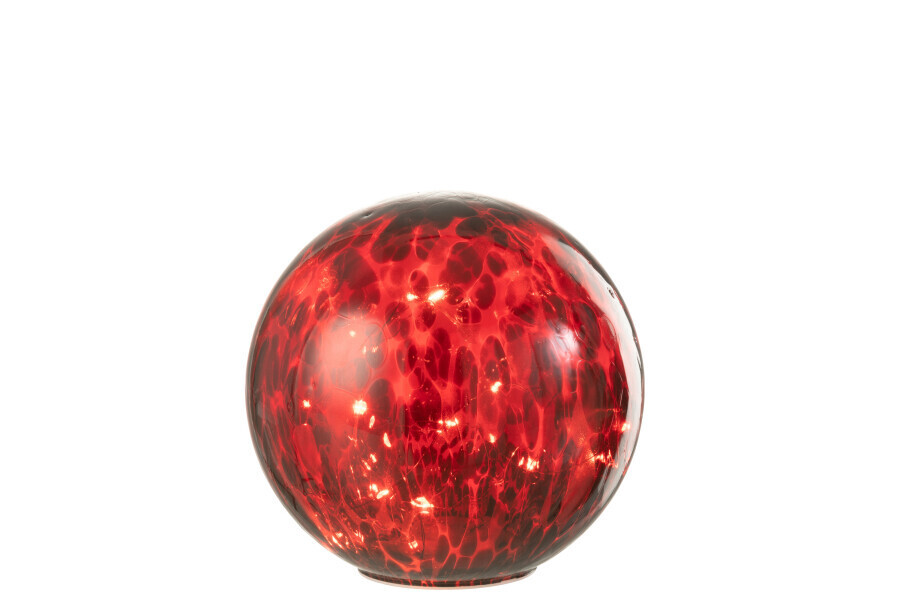 Bal Led Gevlekt Glas Rood/Zwart H 220 x B 20 x L 20 cm
 (35625)