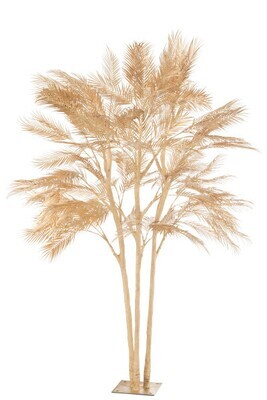 Boom Palm Bladeren 3 Stammen Staal Goud Large H 250 x B 180 x L 180 cm (36815)
