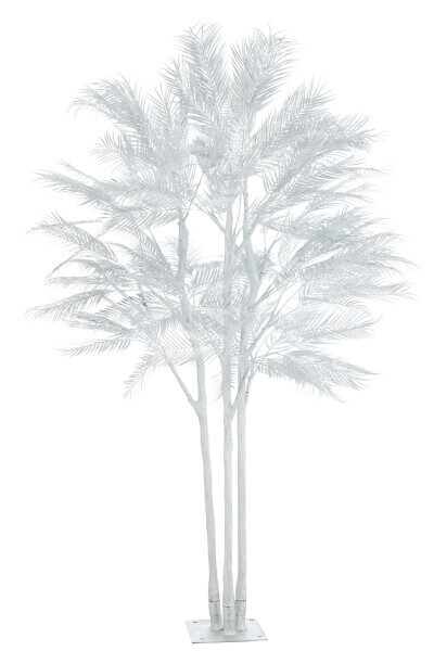 Boom Palm Bladeren 3 Stammen Staal Zilver Large H 250 x B 180 x L 180 cm
 (36818)
