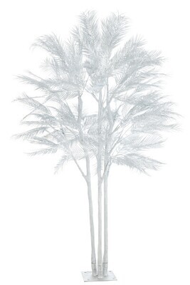 Boom Palm Bladeren 3 Stammen Staal Zilver Large H 250 x B 180 x L 180 cm
 (36818)