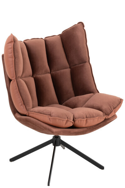 Stoel Relax Kussen Op Frame Textiel/Metaal Roest Bruin H 92 x B 73 x L 78 cm (25051)