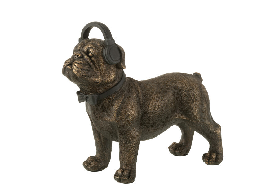 Bulldog Koptelefoon Poly Donkerbruin Large H 25 x B 11 x L 28 cm
 (26454)