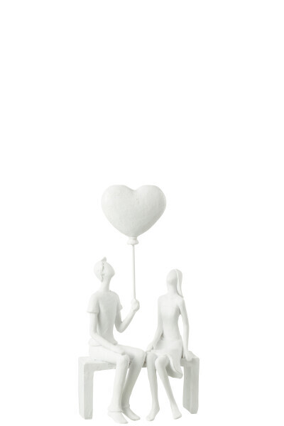 Koppel Zittend Hart Ballon Poly Wit H 33 x B 5,5 x L 13,5 cm (32429)