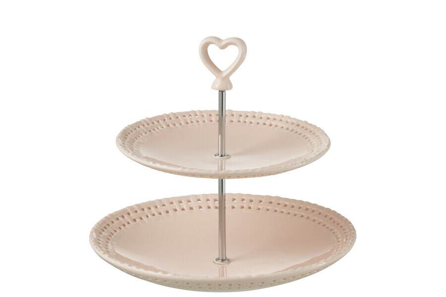 Bord 2 Lagen Keramiek Roze H 23 x B 25,5 x L 25,5 cm
(34702)
