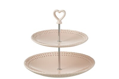 Bord 2 Lagen Keramiek Roze H 23 x B 25,5 x L 25,5 cm
(34702)