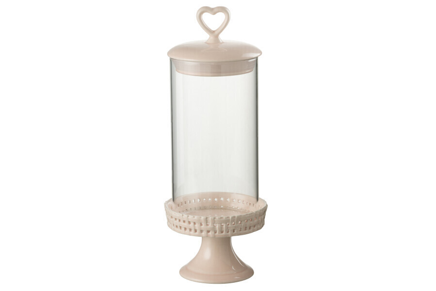 Cake Bord Onder Glas Keramiek Roze Medium H 31 x B 11,5 x L 11,5 cm
(34704)