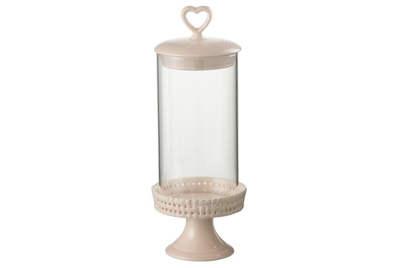 Cake Bord Onder Glas Keramiek Roze Medium H 31 x B 11,5 x L 11,5 cm
(34704)