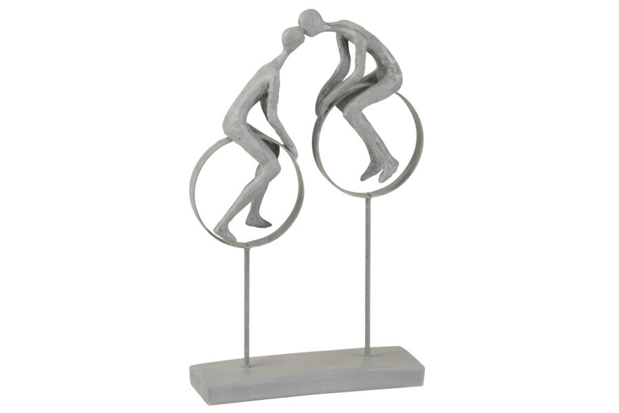 Koppel Op Cirkels Poly Grijs H 35 x B 7 x L 22 cm  (6173)