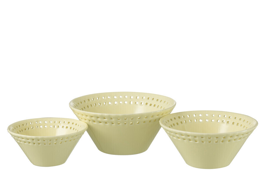 Set Van 3 Kom Keramiek Geel Small/Medium/Large (34654)
