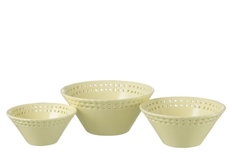 Set Van 3 Kom Keramiek Geel Small/Medium/Large (34654)