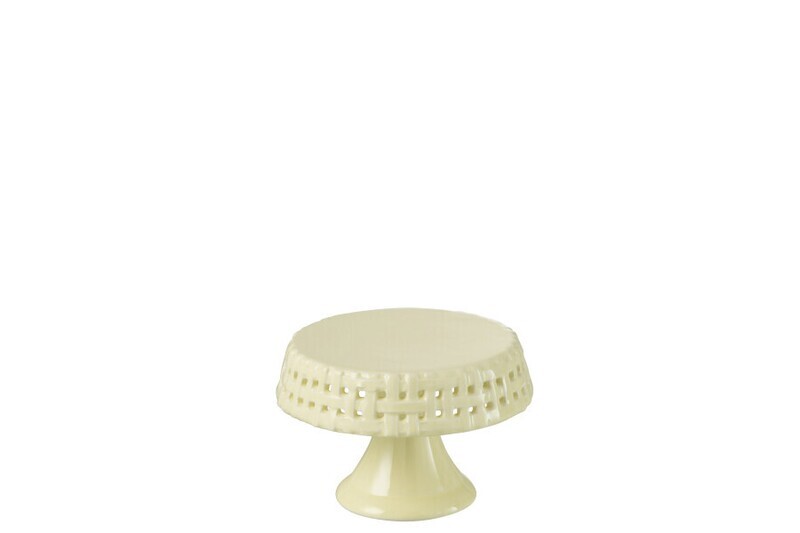Cake Bord Keramiek Geel Small H 7,5 x B 11 x L 11 cm (34660)