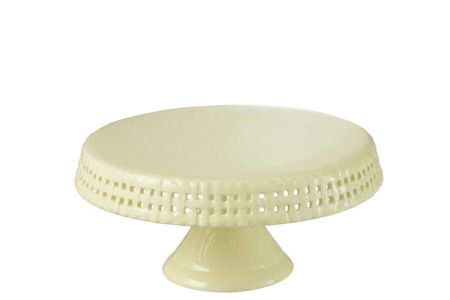 Cake Bord Keramiek Geel Medium H 12 x B 25 x L 25 cm  (34661)