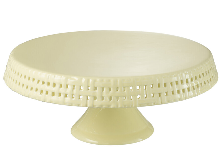 Cake Bord Keramiek Geel Large H 14 x B 34,5 x L 34,5 cm (34662)