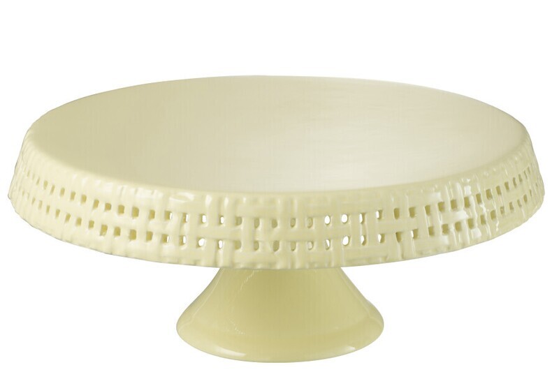 Cake Bord Keramiek Geel Large H 14 x B 34,5 x L 34,5 cm (34662)