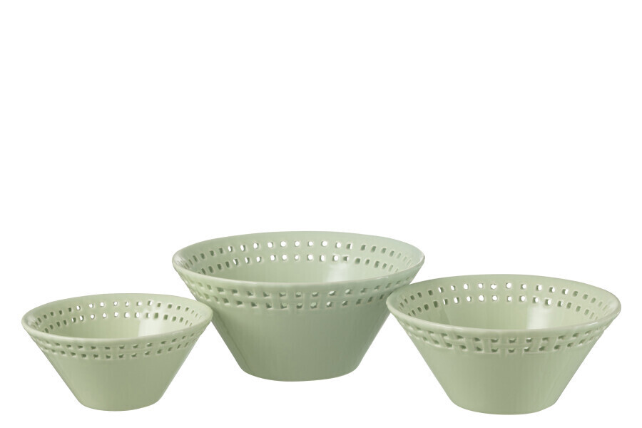 Set Van 3 Kom Keramiek Groen Small/Medium/Large H 9 x B 20 x L 20 cm
(34667)