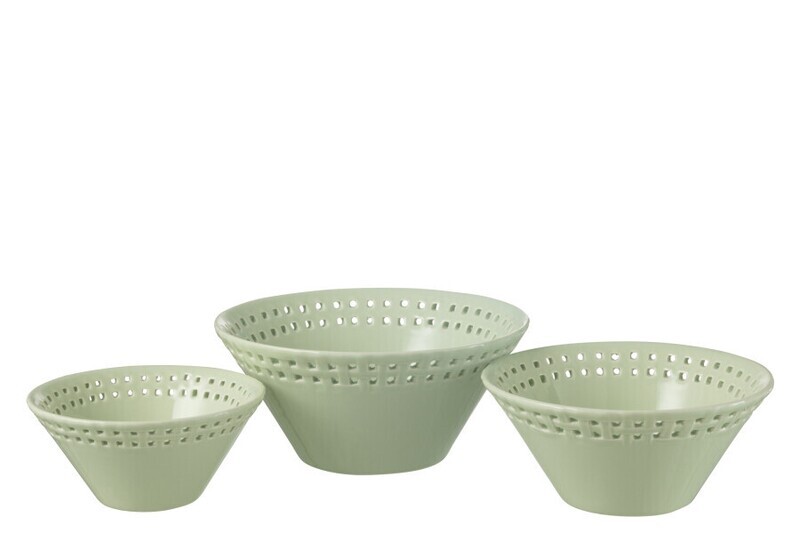 Set Van 3 Kom Keramiek Groen Small/Medium/Large H 9 x B 20 x L 20 cm
(34667)