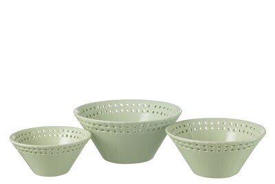 Set Van 3 Kom Keramiek Groen Small/Medium/Large H 9 x B 20 x L 20 cm
(34667)