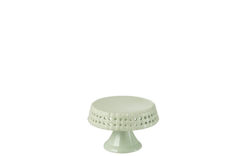 Cake Bord Keramiek Groen Small H 7,5 x B 11 x L 11 cm (34673)