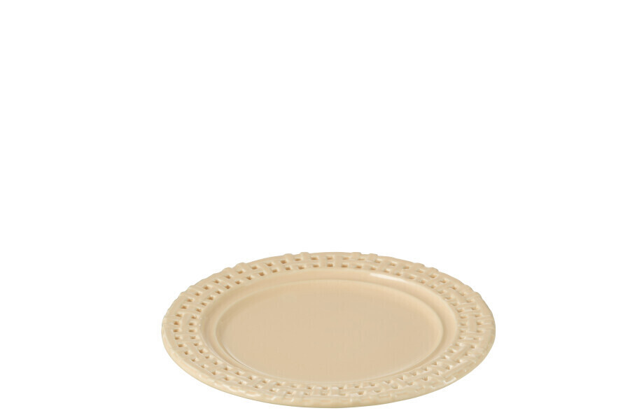 Bord Rond Keramiek Perzik (4 stuks) H 2 x B 20 x L 20 cm  (34683)