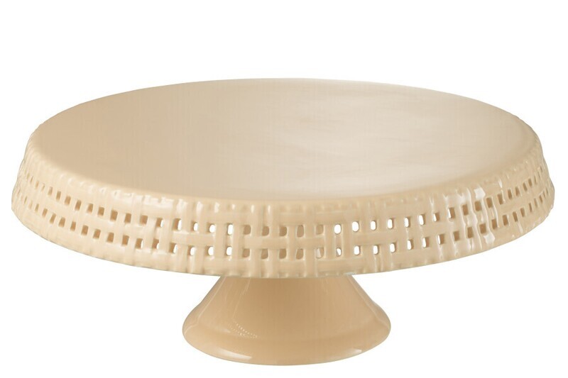 Cake Bord Keramiek Perzik Large H 14 x B 34,5 x L 34,5 cm
(34688)