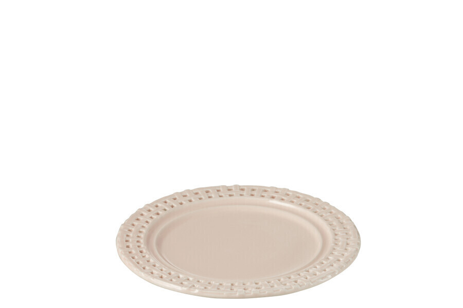 Bord Rond Keramiek Roze (4 stuks)  H 2 x B 20 x L 20 cm  (34696)