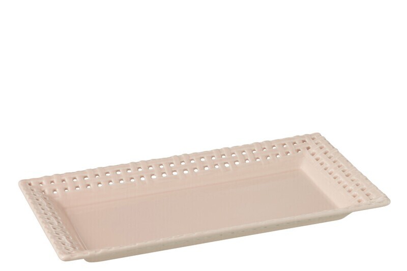 Bord Rechthoekig Keramiek Roze (4 stuks) H 3,5 x B 17 x L 31,5 cm
 (34698)