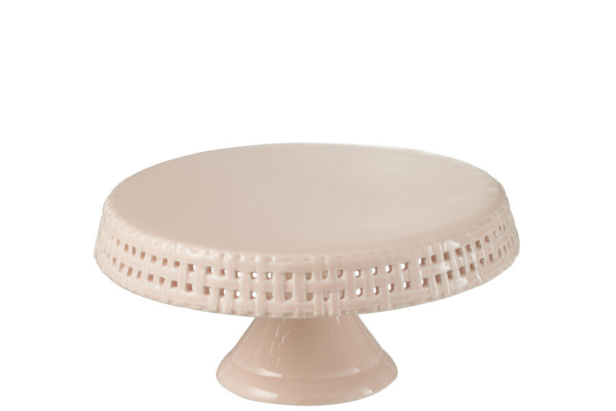 Cake Bord Keramiek Roze Medium (34700)