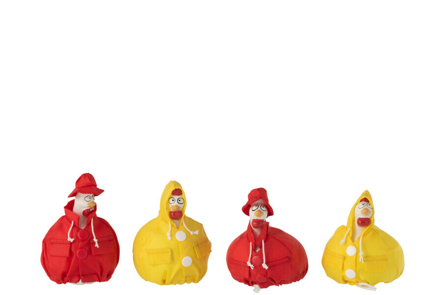 Kip Regenjas Keramiek Rood/Geel Small Assortiment Van 4 H 9 x B 9 x L 9 cm
(12550)