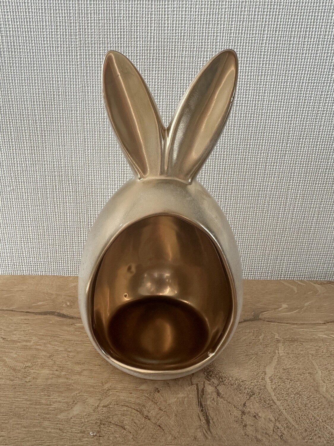 Paasdeco konijn goud H 18,5 x B 10 x L 10 cm