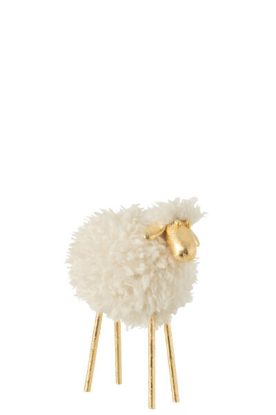 Schaap Metaal/Poly Wit/Goud Small H 25 x B 13 x L 18 cm  (35048)