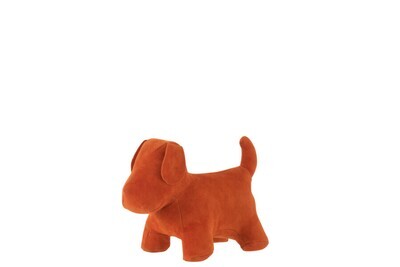 Hond Deco Mat Fluweel Oranje Small H 11,5 x B 7,5 x L 15,5 cm
(2709)