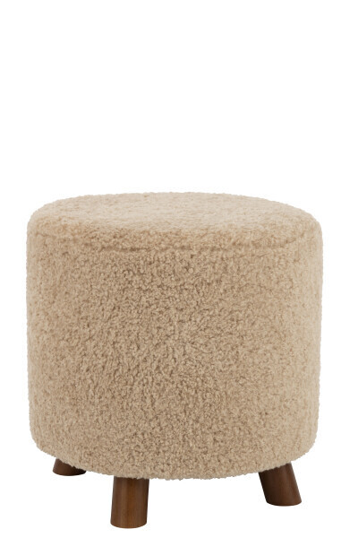 Poef Schaap Poot Polyester Beige H 41,5 x B 42,5 x L 42,5 cm (28050)