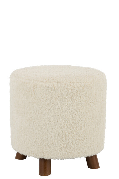Poef Schaap Poot Polyester Wit H 41,5 x B 42,5 x L 42,5 cm  (28051)