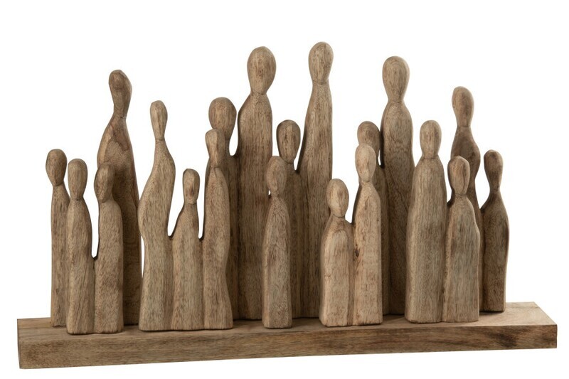 Grote Groep Figuren Hout Naturel H 36 x B 10,5 x L 61,5 cm  (31101)