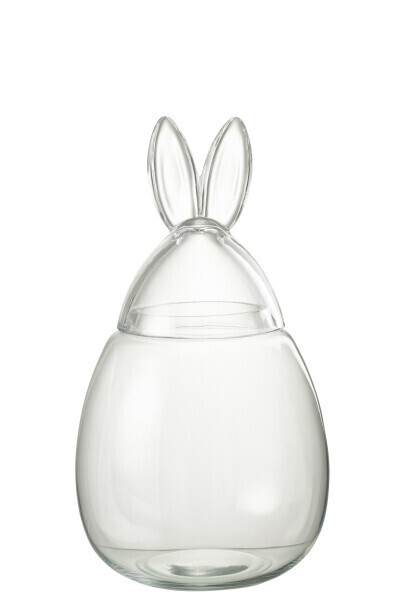 Pot Konijn Glas Transparant Large H 39 x B 22,5 x L 22,5 cm
 (30666)