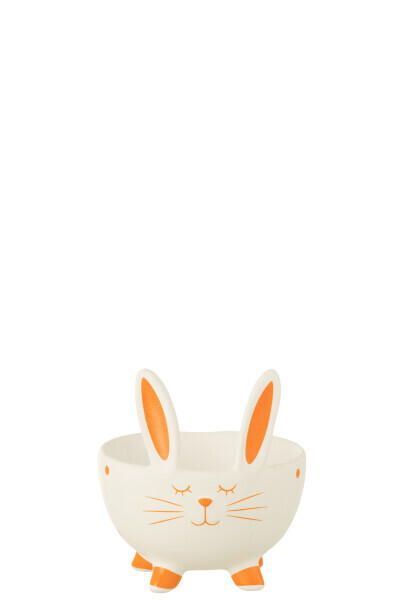 Kom Konijn Oranje Keramiek Large H 14 x B 13 x L 13 cm  (32120)