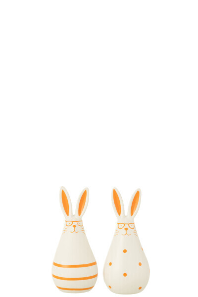Verres Lapin Céramique Orange Petit Assortiment De 2 H 15 l X 7,5 x L 7,5 cm (32121)