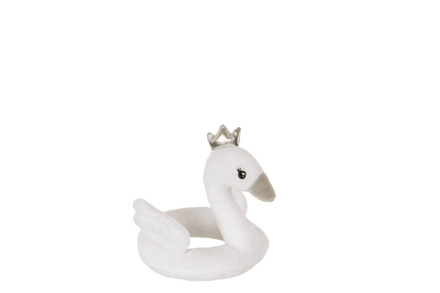 Rammelaar Pluche Wit/Grijs/Zilver H 14 x B 13 x L 13 cm (17048)