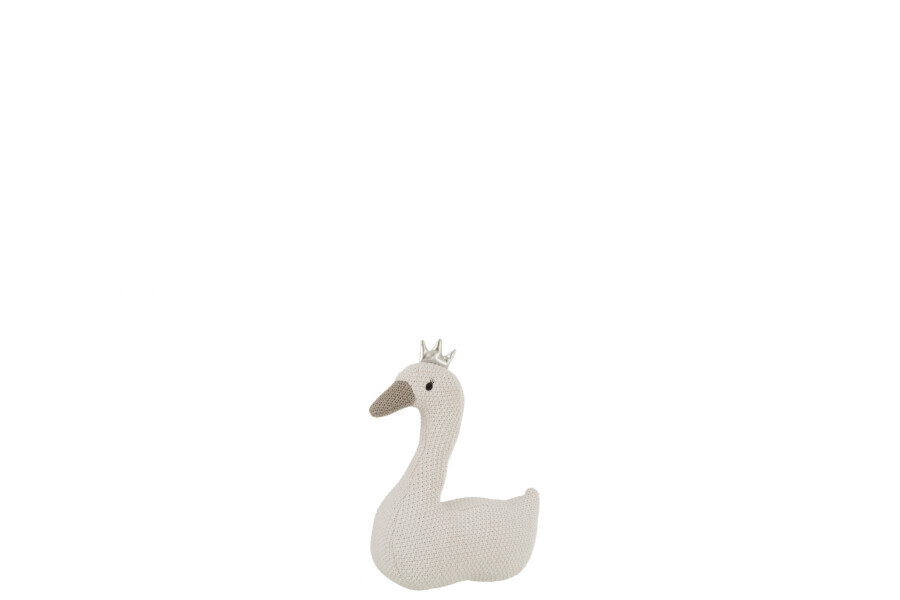 Zwaan Mini Polyester Wit/Grijs Small H 40 x B 12 x L 30 cm  (17172)