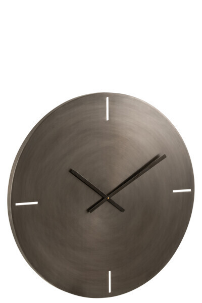 Klok Rond Metaal Donker Grijs Large H 4 x B 76,5 x L 76,5 cm (17197)