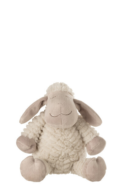 Schaap Pluche Textiel Wit/Beige Small H 30 x B 14 x L 15 cm (37022)