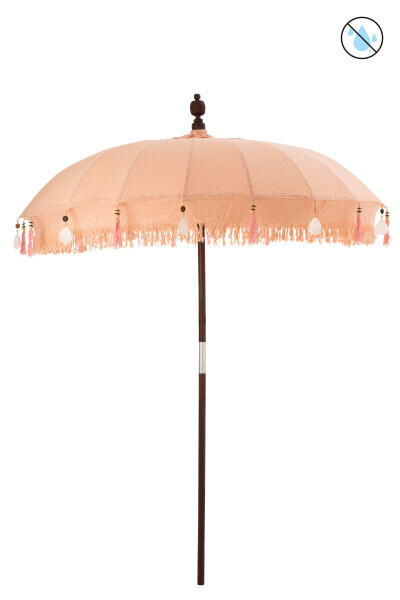 Parasol Kwastjes/Schelpen Peche Hout Donker Bruin Large H 250 x B 188 x L 188 cm (12538)