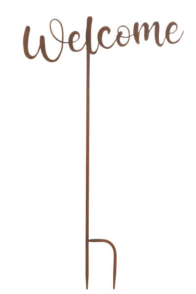 Decoratie Tuin Welcome Ijzer Roest H 70 x B 0,5 x L 40 cm  (20189)
