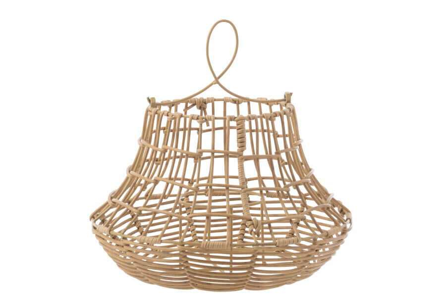 Windlicht Hangend Hoog Rattan Naturel H 33 x B 33 x L 33 cm
 (20355)