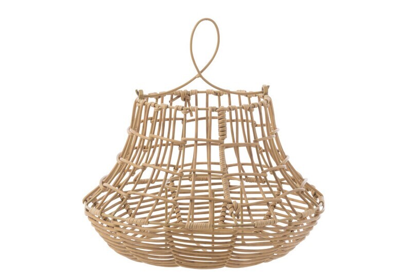 Windlicht Hangend Hoog Rattan Naturel H 33 x B 33 x L 33 cm
 (20355)